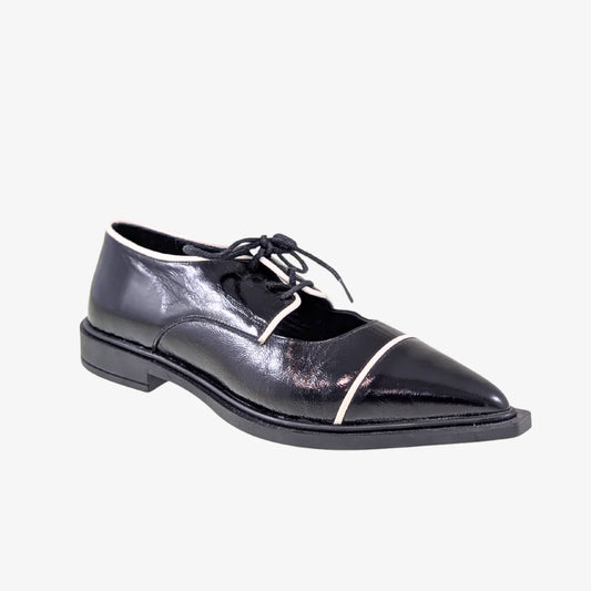 Carolina Flat Shoe - Black Leather