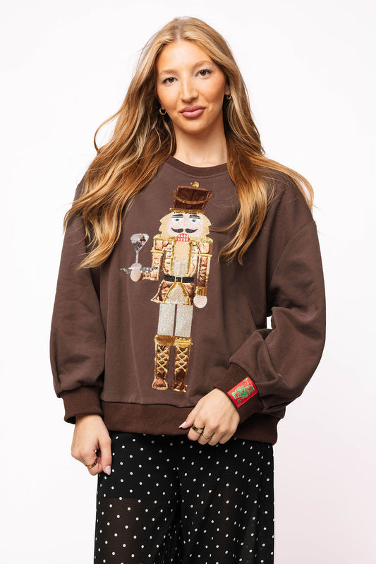 Queen of Sparkles Brown Espresso Martini Serving Nutcracker Sweatshirt