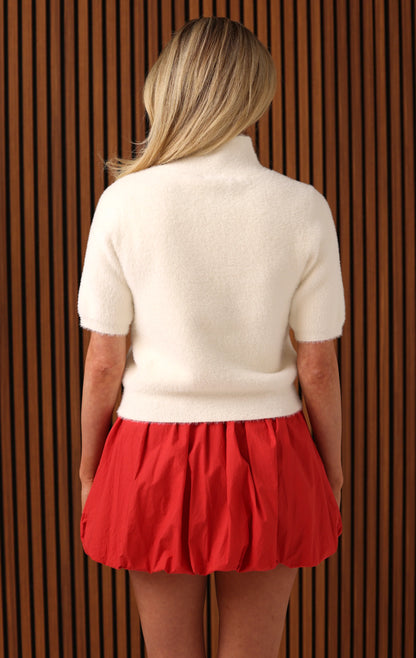 Colie Crop Sweater - White