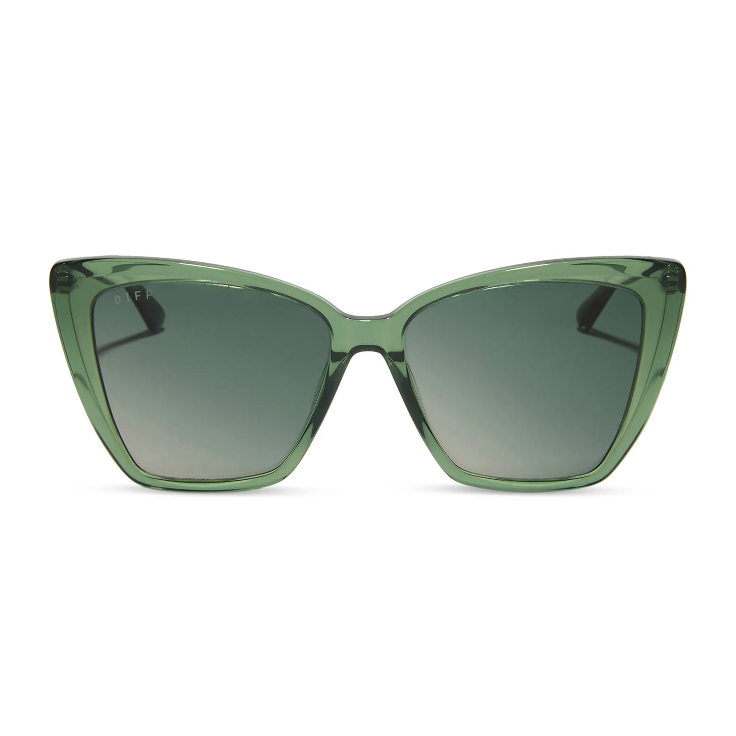 DIFF Eyewear - Becky II - Sage Crystal G15 Gradient Polarized Sunglasses