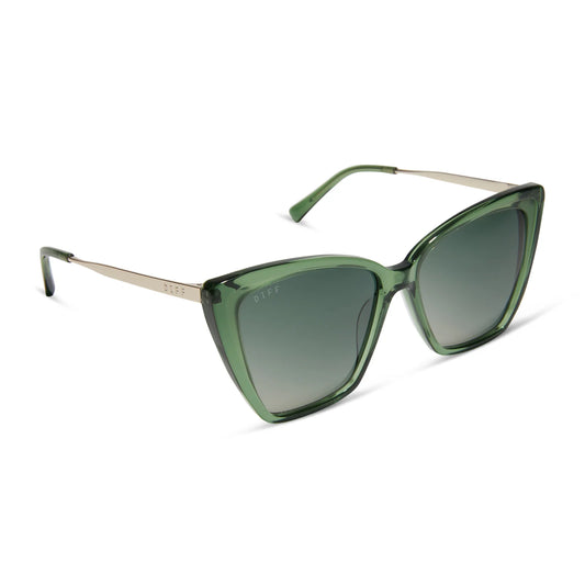 DIFF Eyewear - Becky II - Sage Crystal G15 Gradient Polarized Sunglasses