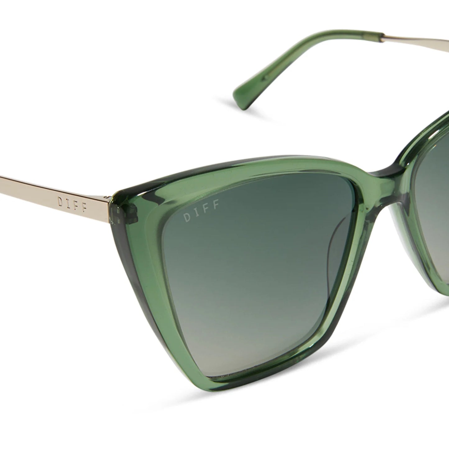 DIFF Eyewear - Becky II - Sage Crystal G15 Gradient Polarized Sunglasses