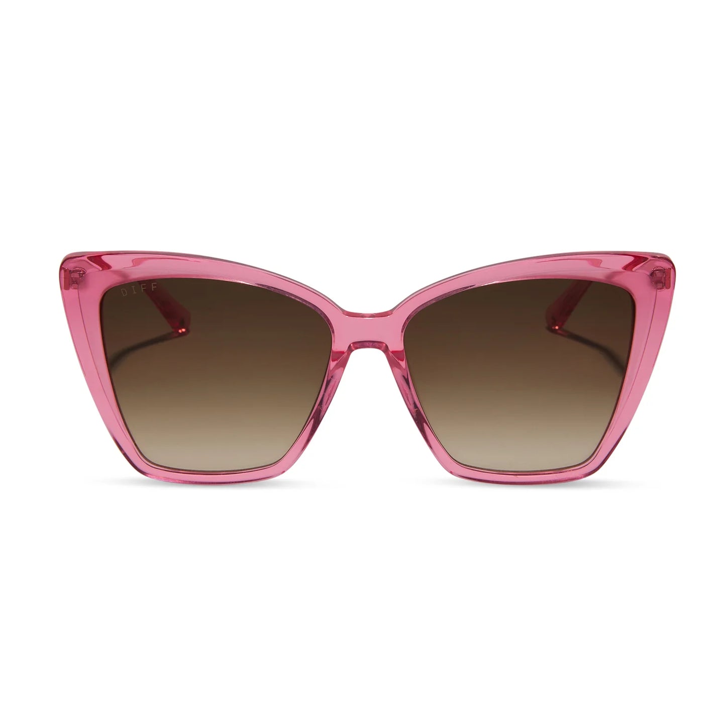 DIFF Eyewear - Becky II - Candy Pink Crystal Brown Gradient Sunglasses