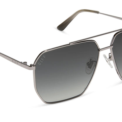 DIFF Eyewear Berkely - Gunmetal Grey Gradient Polarized Sunglasses