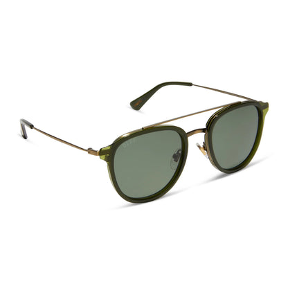 DIFF Eyewear Camden - Dark Olive G15 Polarized Sunglasses