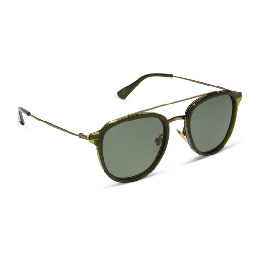 DIFF Eyewear Camden - Dark Olive G15 Polarized Sunglasses