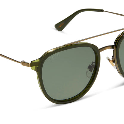 DIFF Eyewear Camden - Dark Olive G15 Polarized Sunglasses