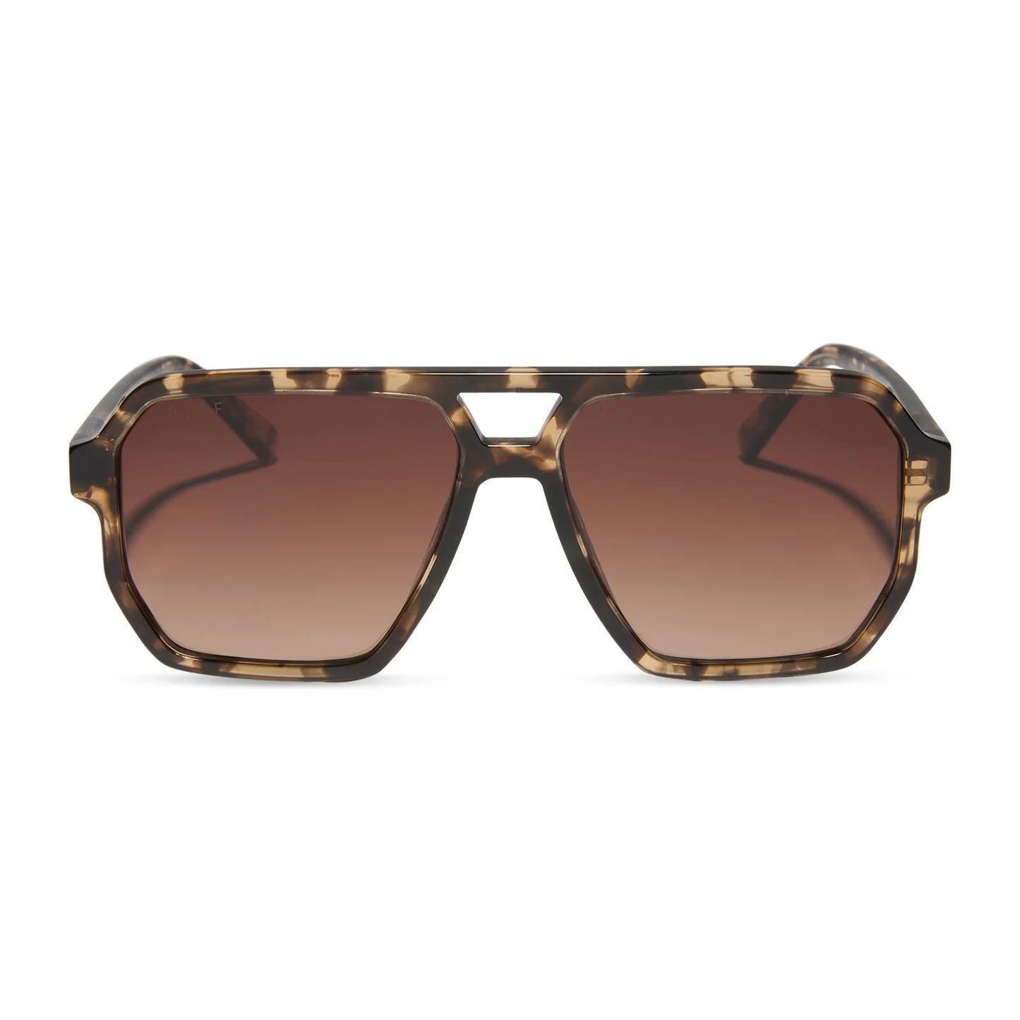DIFF Eyewear Cameron - Espresso Tortoise Brown Gradient Polarized Sunglasses