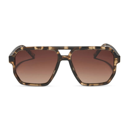 DIFF Eyewear Cameron - Espresso Tortoise Brown Gradient Polarized Sunglasses