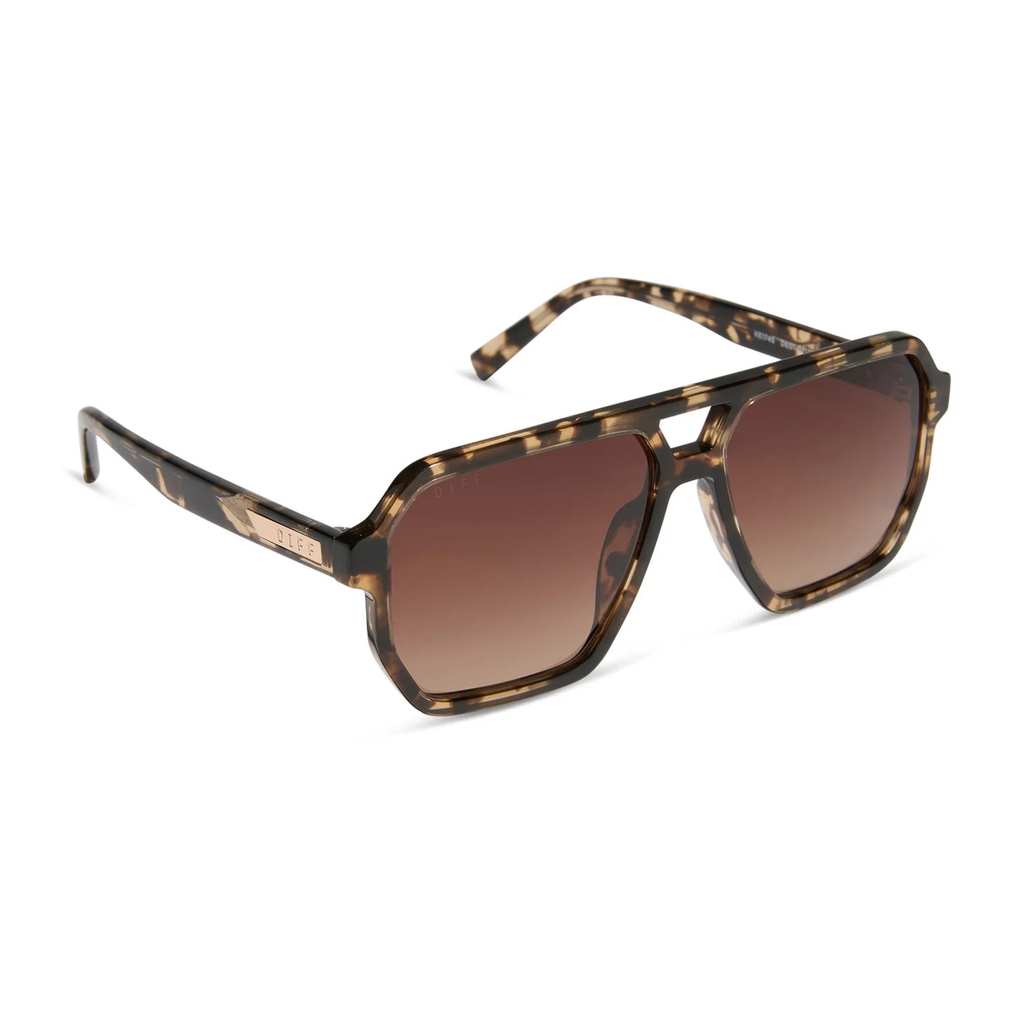 DIFF Eyewear Cameron - Espresso Tortoise Brown Gradient Polarized Sunglasses