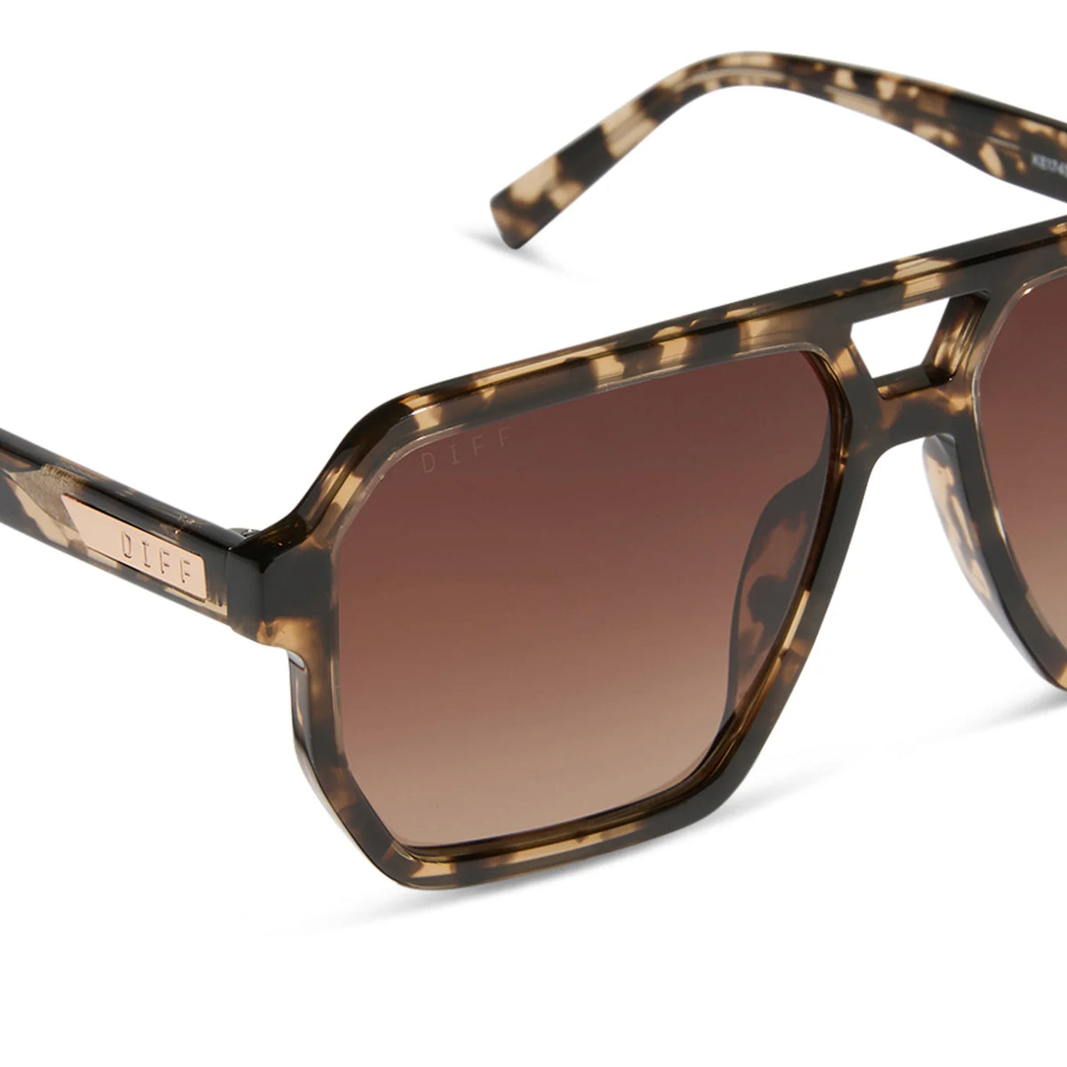 DIFF Eyewear Cameron - Espresso Tortoise Brown Gradient Polarized Sunglasses