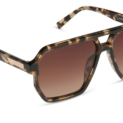 DIFF Eyewear Cameron - Espresso Tortoise Brown Gradient Polarized Sunglasses