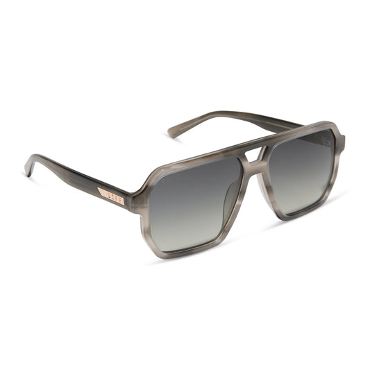 DIFF Eyewear Cameron - Smoke Marble Grey Gradient Polarized Sunglasses