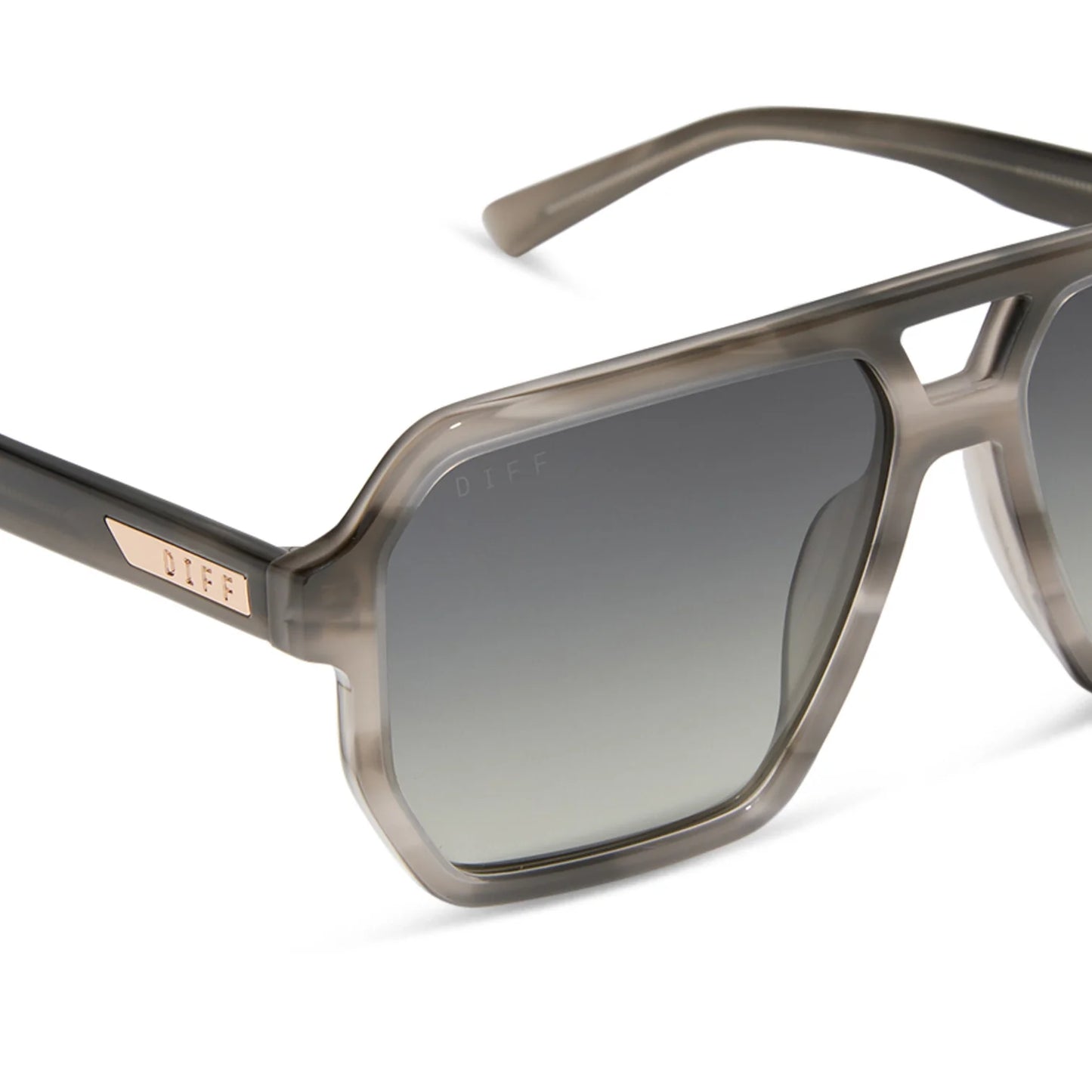 DIFF Eyewear Cameron - Smoke Marble Grey Gradient Polarized Sunglasses