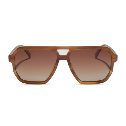 DIFF Eyewear Cameron - Tawny Tortoise Brown Gradient Polarized Sunglasses