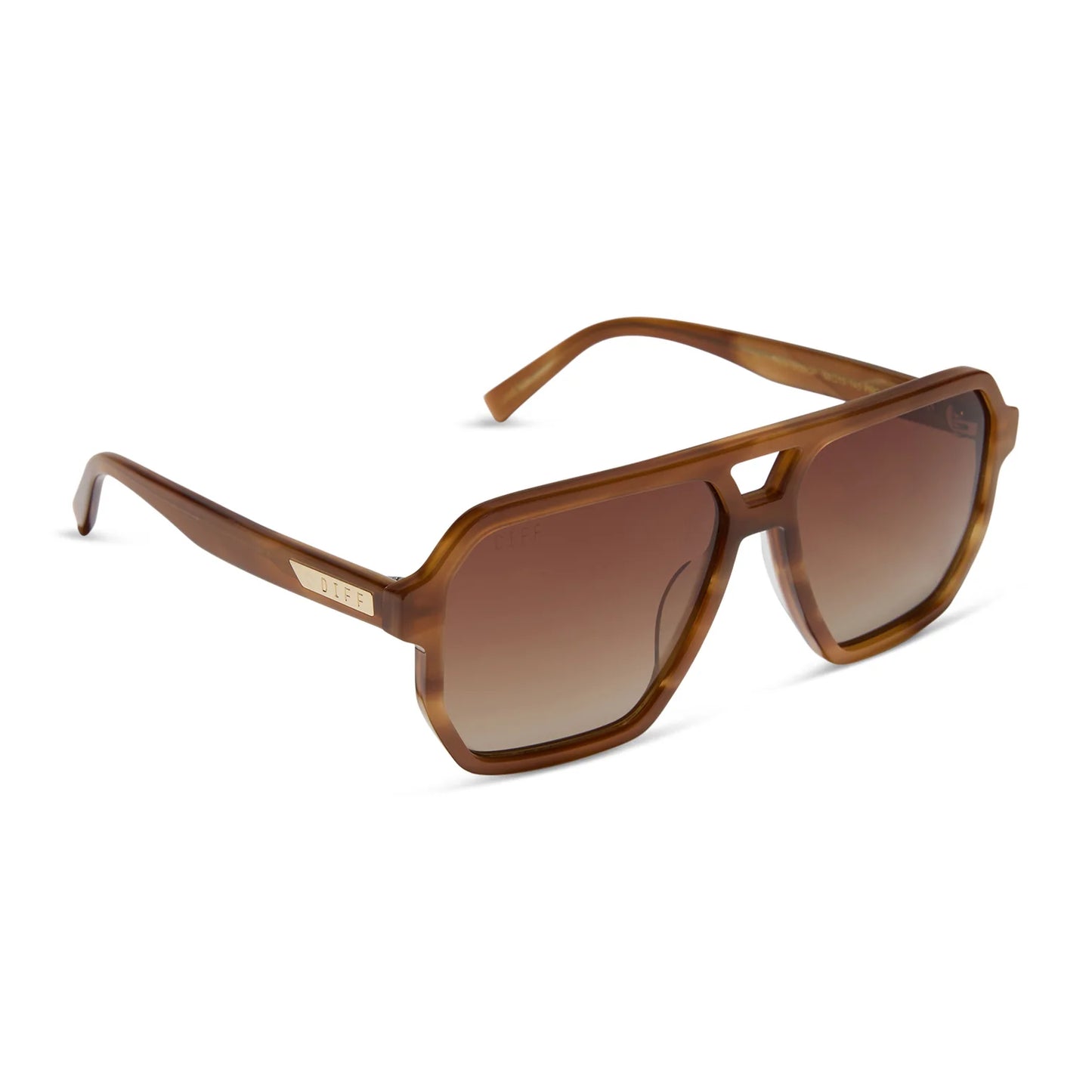 DIFF Eyewear Cameron - Tawny Tortoise Brown Gradient Polarized Sunglasses