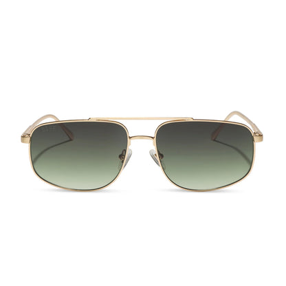 DIFF Eyewear Charley - Brushed Gold Aloe Green Gradient Sunglasses