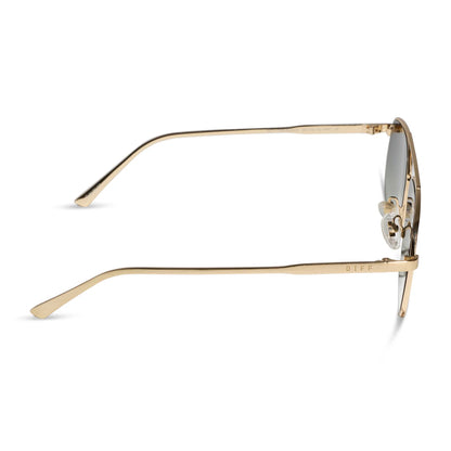 DIFF Eyewear Charley - Brushed Gold Aloe Green Gradient Sunglasses