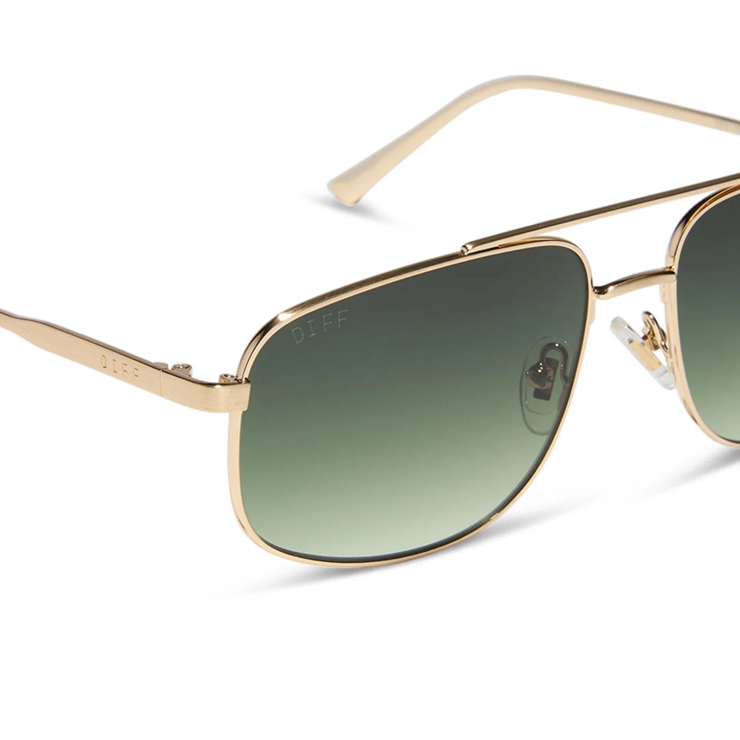 DIFF Eyewear Charley - Brushed Gold Aloe Green Gradient Sunglasses