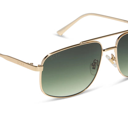 DIFF Eyewear Charley - Brushed Gold Aloe Green Gradient Sunglasses