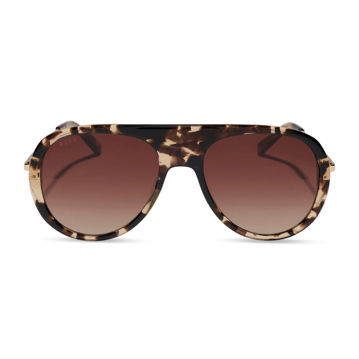 DIFF Eyewear Cleo - Espresso Tortoise Brown Gradient Polarized Sunglasses