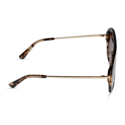 DIFF Eyewear Cleo - Espresso Tortoise Brown Gradient Polarized Sunglasses
