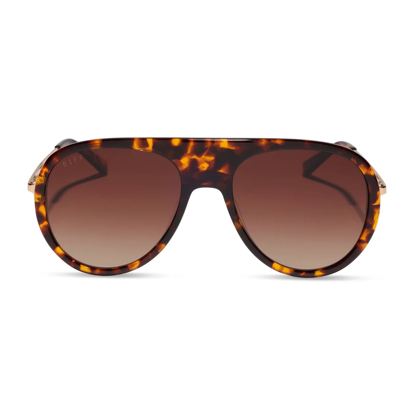DIFF Eyewear Cleo - Rich Tortoise Brown Gradient Polarized Sunglasses