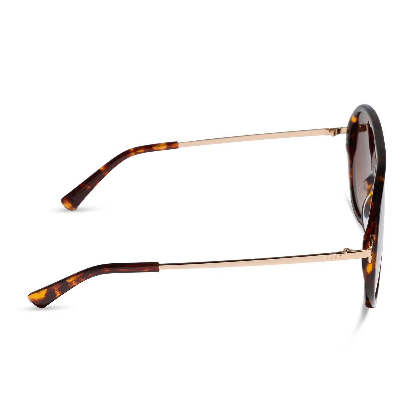 DIFF Eyewear Cleo - Rich Tortoise Brown Gradient Polarized Sunglasses