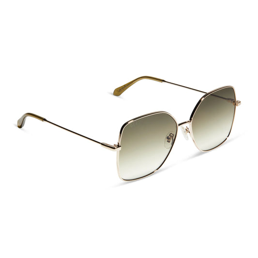 DIFF Eyewear - Iris - Shiny Gold G15 Gradient Sunglasses