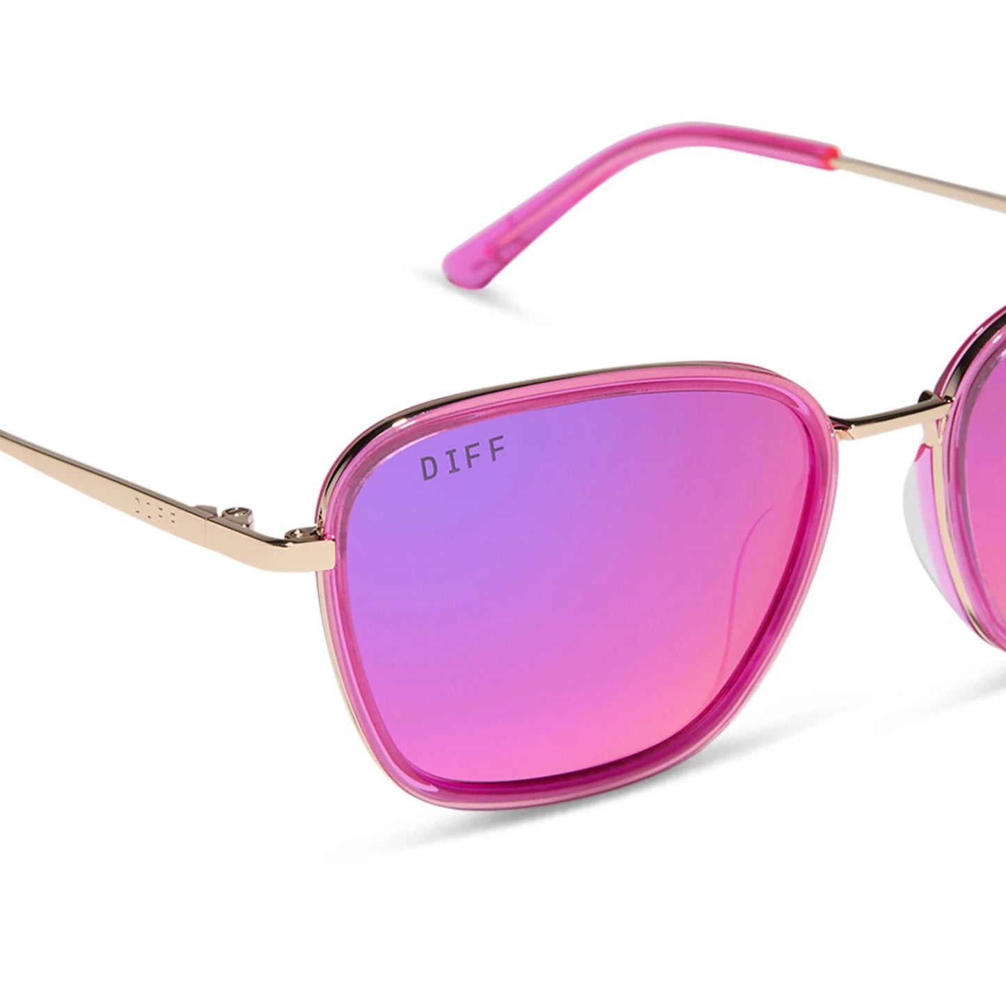 DIFF Eyewear Hope - Hot Pink Hot Pink Mirror Sunglasses