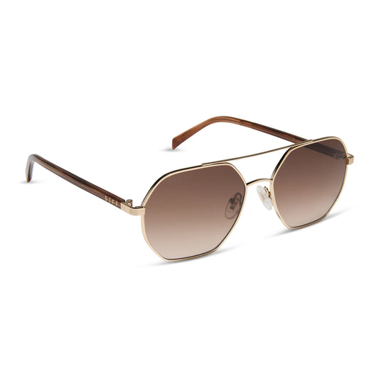 DIFF Eyewear Joelle - Horn Tortoise Brown Gradient Sunglasses