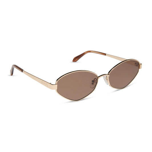DIFF Eyewear Jordy - Gold Horn Tortoise Brown Sunglasses