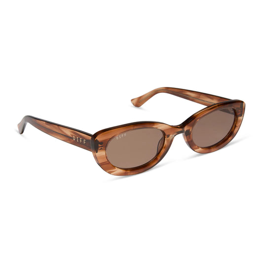 DIFF Eyewear Raya - Horn Tortoise Brown Sunglasses