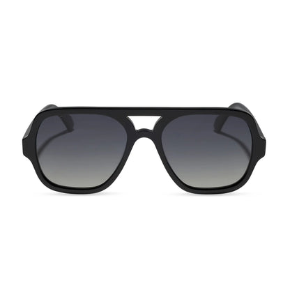 DIFF Eyewear Layton - Black Grey Gradient Polarized Sunglasses