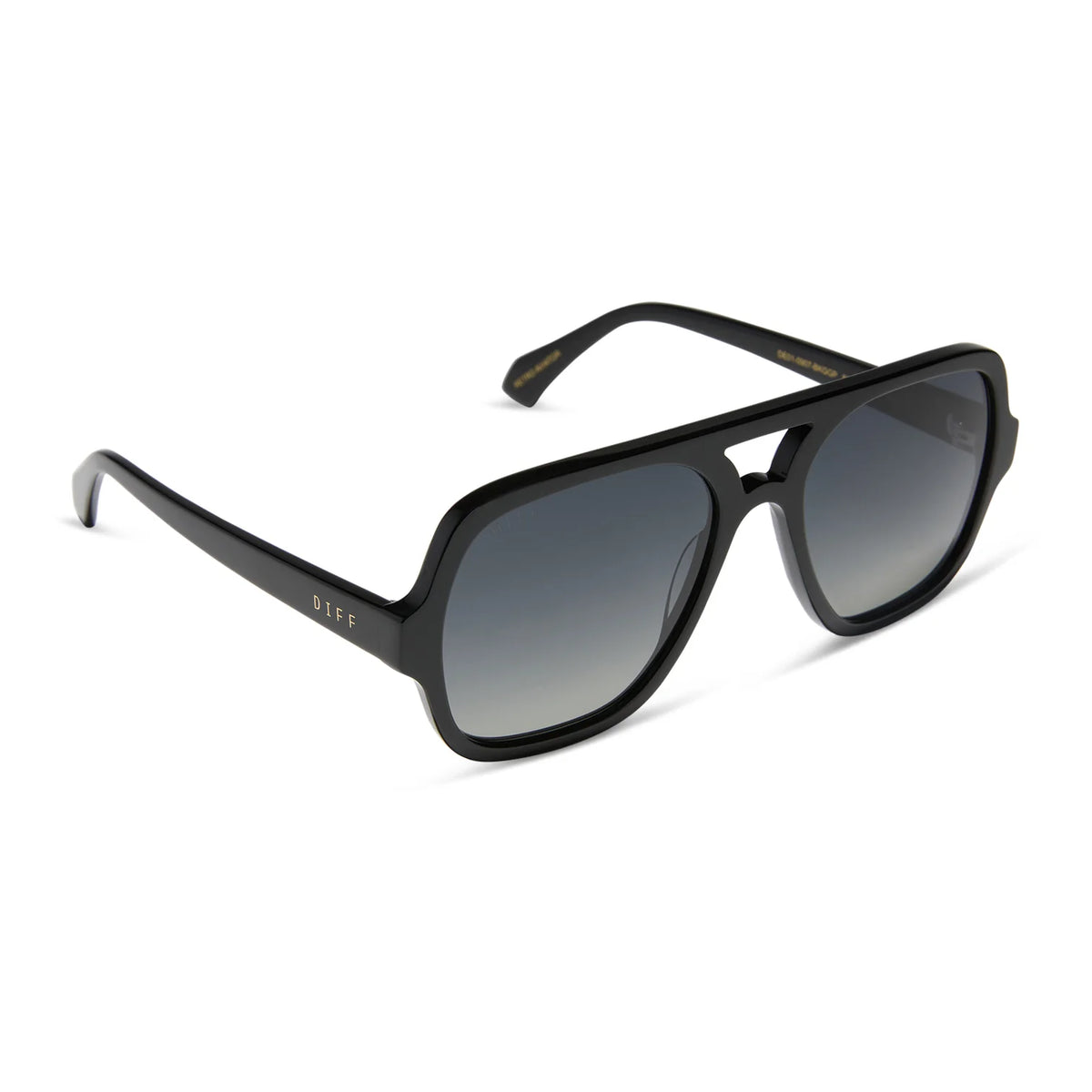 DIFF Eyewear Layton - Black Grey Gradient Polarized Sunglasses