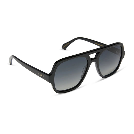 DIFF Eyewear Layton - Black Grey Gradient Polarized Sunglasses