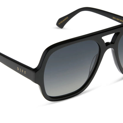 DIFF Eyewear Layton - Black Grey Gradient Polarized Sunglasses