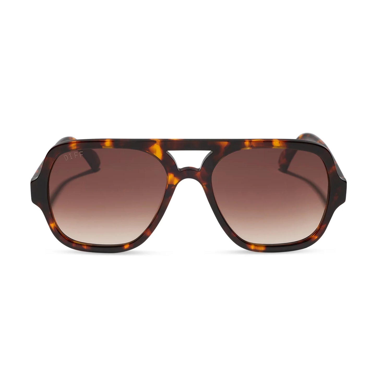 DIFF Eyewear Layton - Rich Tortoise Brown Gradient Polarized Sunglasses