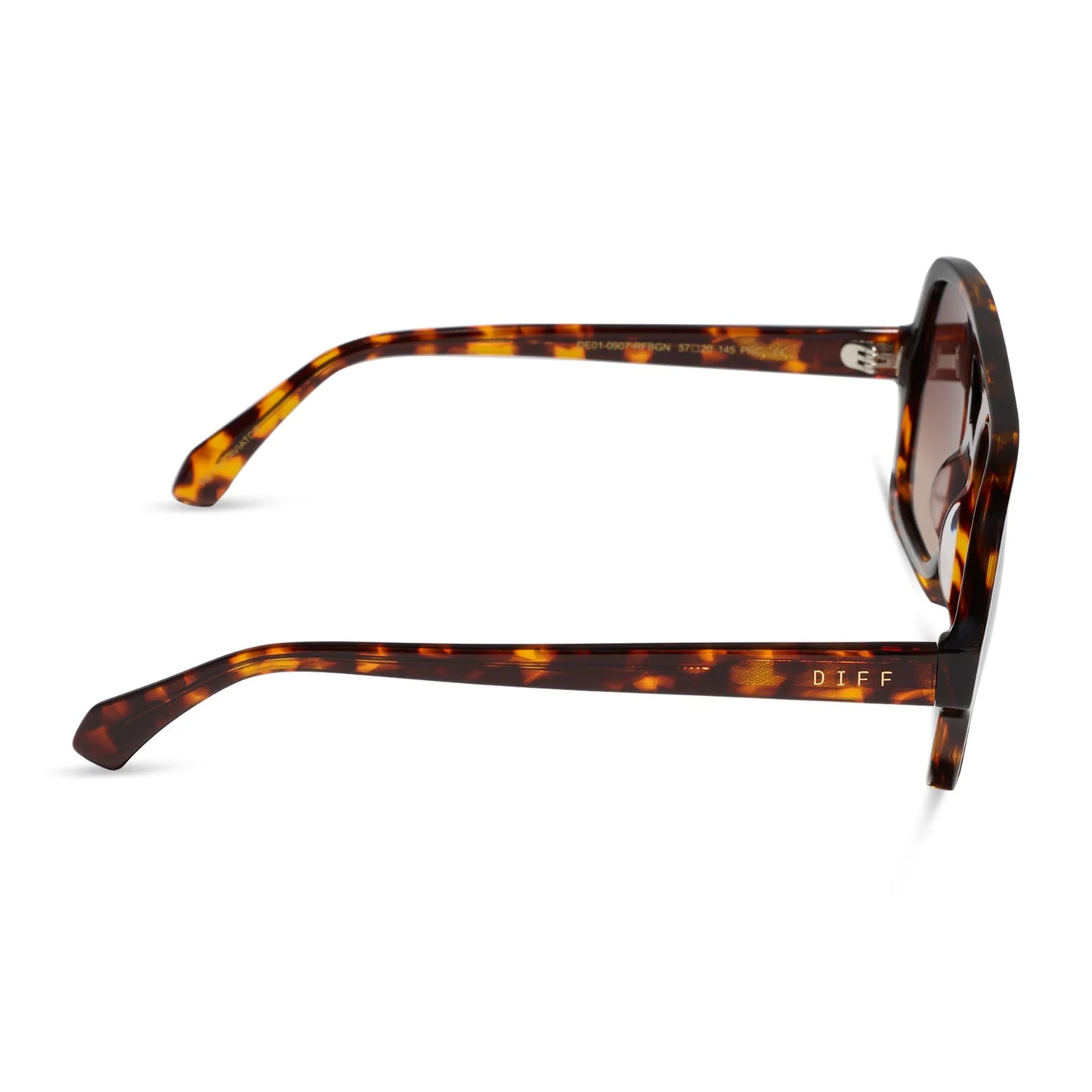 DIFF Eyewear Layton - Rich Tortoise Brown Gradient Polarized Sunglasses