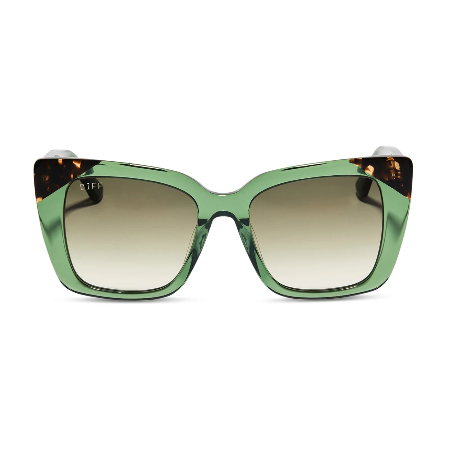 DIFF Eyewear - Lizzy - Sage Crystal G15 Gradient Sunglasses