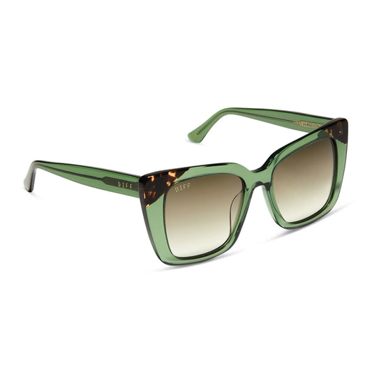 DIFF Eyewear - Lizzy - Sage Crystal G15 Gradient Sunglasses
