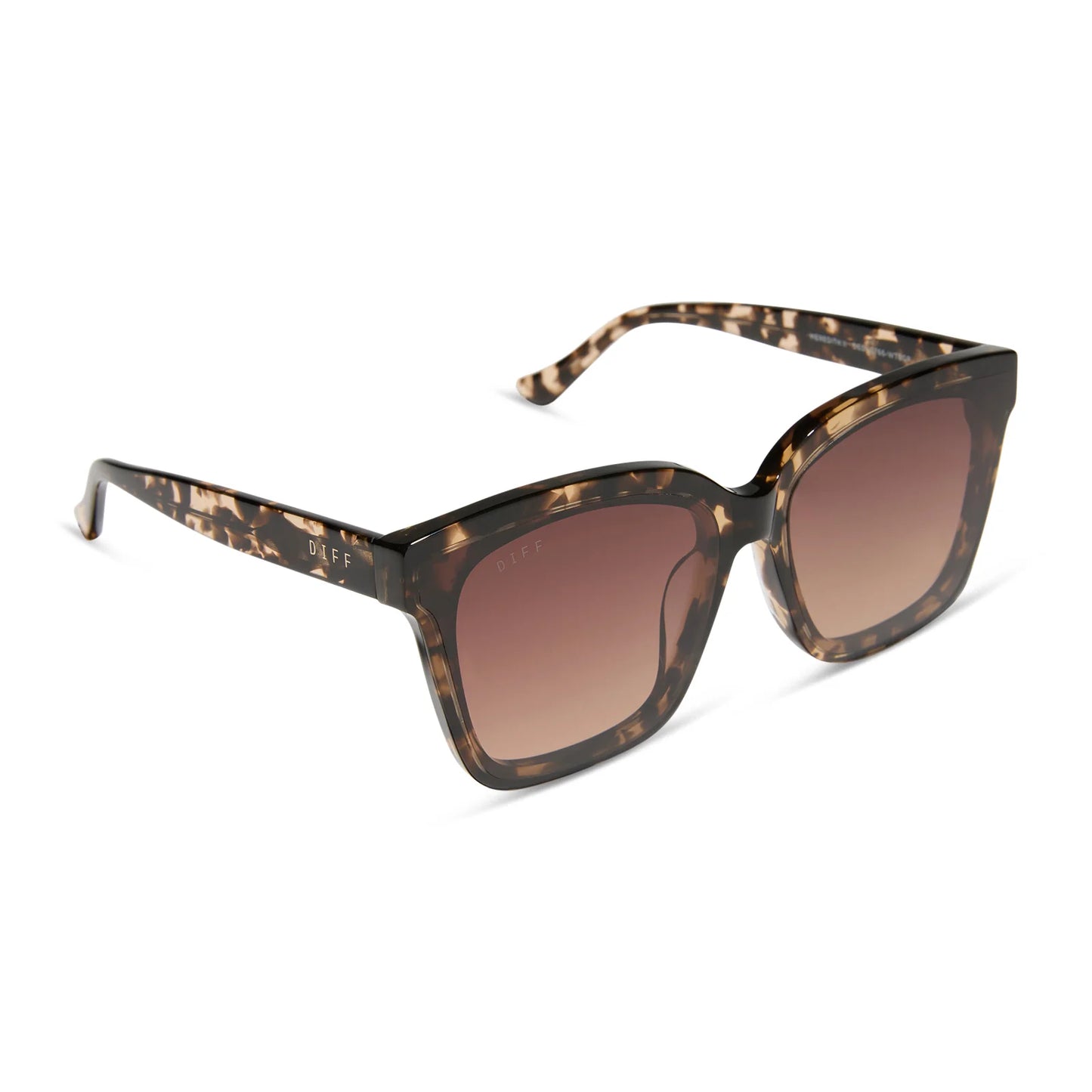 DIFF Eyewear Meredith II - Espresso Tortoise Brown Gradient Sunglasses