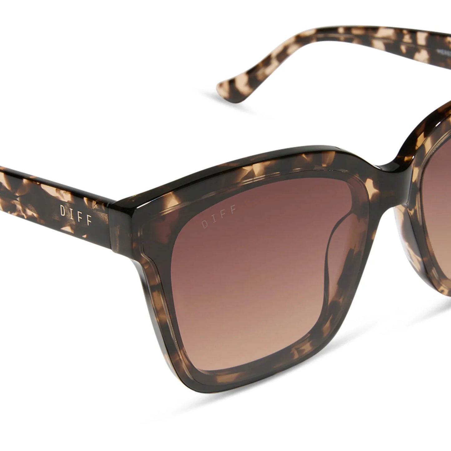 DIFF Eyewear Meredith II - Espresso Tortoise Brown Gradient Sunglasses