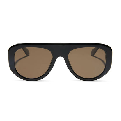 DIFF Eyewear Morgan - Black Brown Polarized Sunglasses