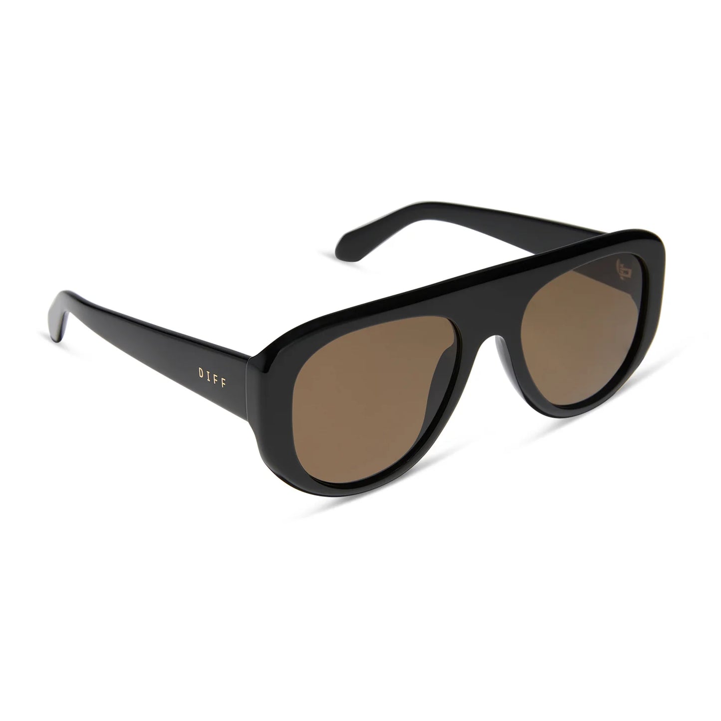 DIFF Eyewear Morgan - Black Brown Polarized Sunglasses