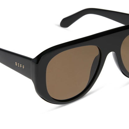 DIFF Eyewear Morgan - Black Brown Polarized Sunglasses