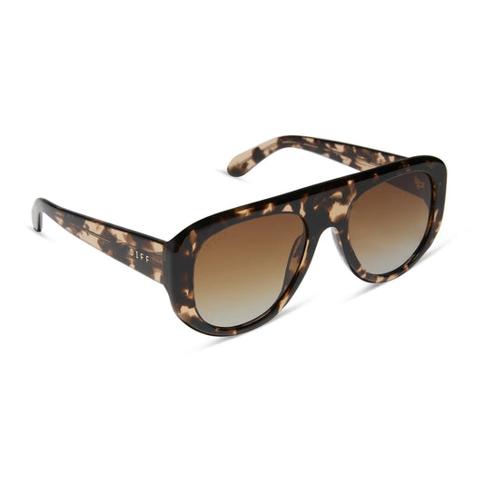 DIFF Eyewear - Morgan - Espresso Tortoise Brown Gradient Polarized Sunglasses