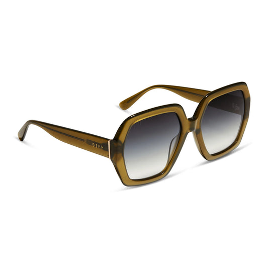 DIFF Eyewear - Nola - Rich Olive Grey Gradient Sunglasses