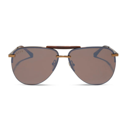 DIFF Eyewear Tahoe - Sequoia Tortoise Brown Gold Flash Sunglasses