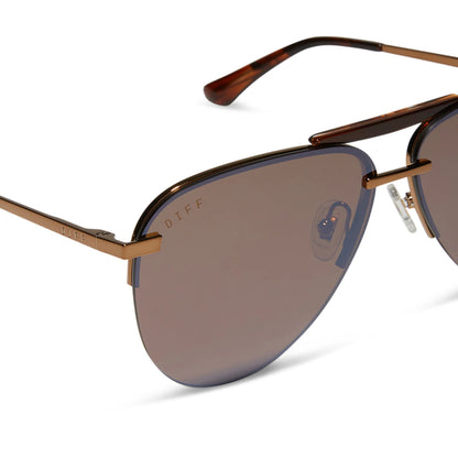 DIFF Eyewear Tahoe - Sequoia Tortoise Brown Gold Flash Sunglasses